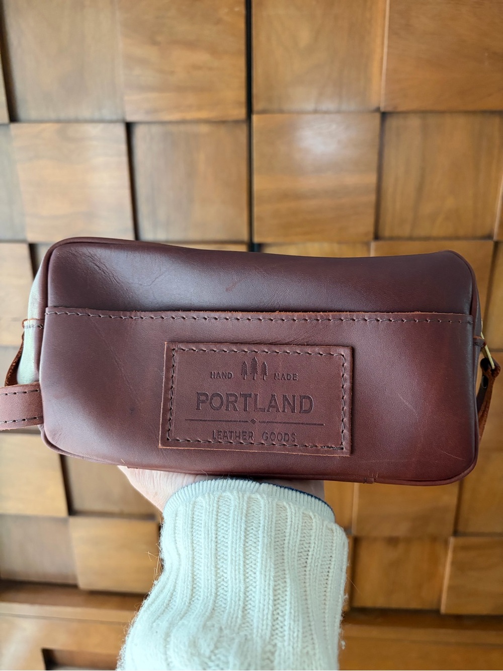 Portland Leather Travel Dopp Kit in Dark Brown - Picture 7 of 7